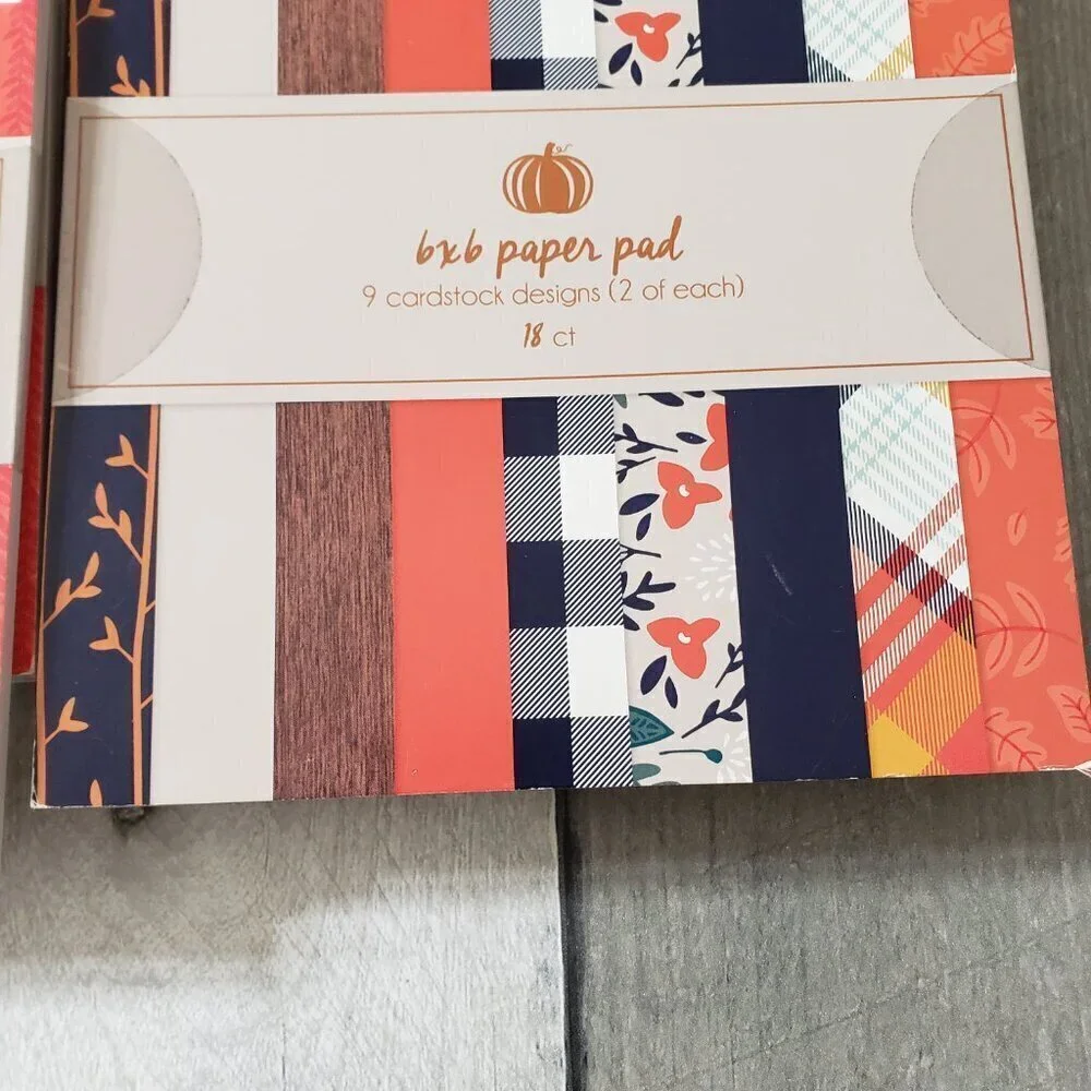 Set of 9,  6x6 18ct per pad Card Stock (total of 162 pages)
